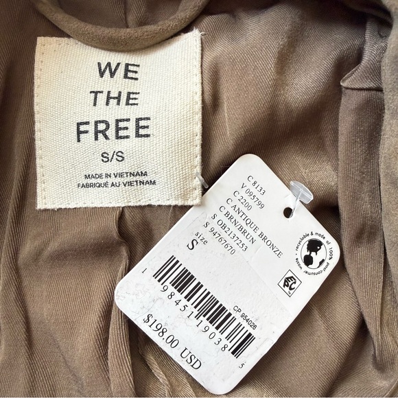 FREE PEOPLE We The Free Night Ranch Vegan Suede Jacket Size Small NWT - Picture 10 of 13